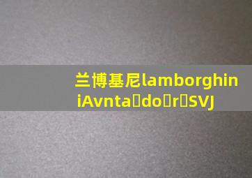 兰博基尼lamborghiniAvnta do r SVJ